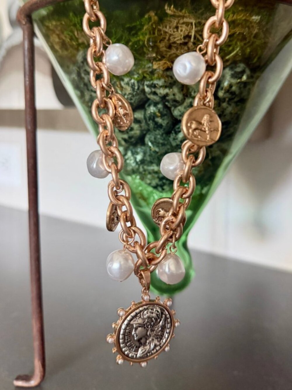 Pearl & Charm Necklace